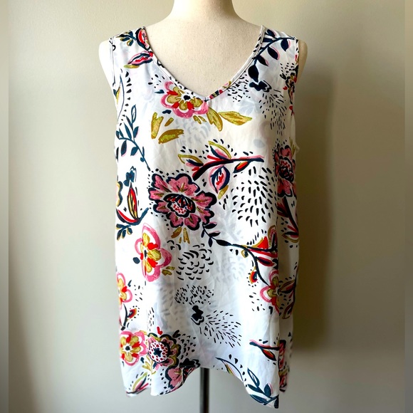 Chelsea & Theodore Tops - Chelsea & Theodore | Sleeveless Blouse (Tunic Length) | Multicolor Floral | Med